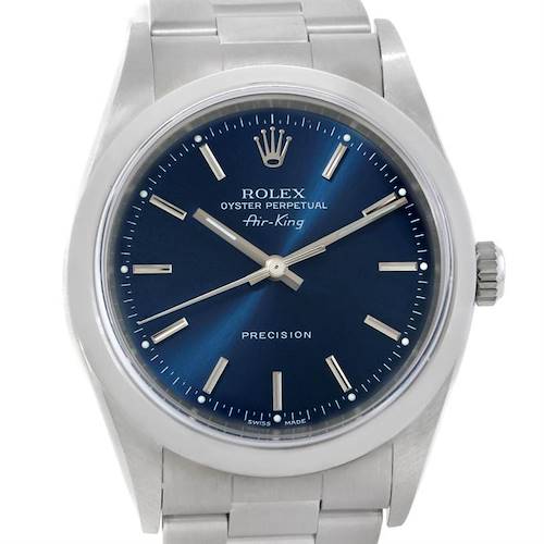 Photo of Rolex Oyster Perpetual Air King Blue Dial Watch 14000 Unworn