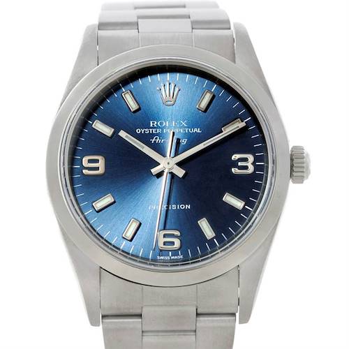 Photo of Rolex Oyster Perpetual Air King Blue Dial Steel Watch 14000
