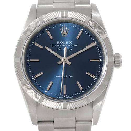 Photo of Rolex Air King Blue Dial Mens Stainless Steel Watch 14010