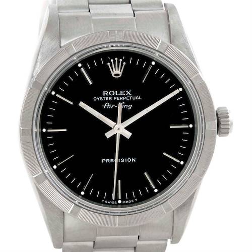 Photo of Rolex Air King Black Dial Stainless Steel Mens Watch 14010