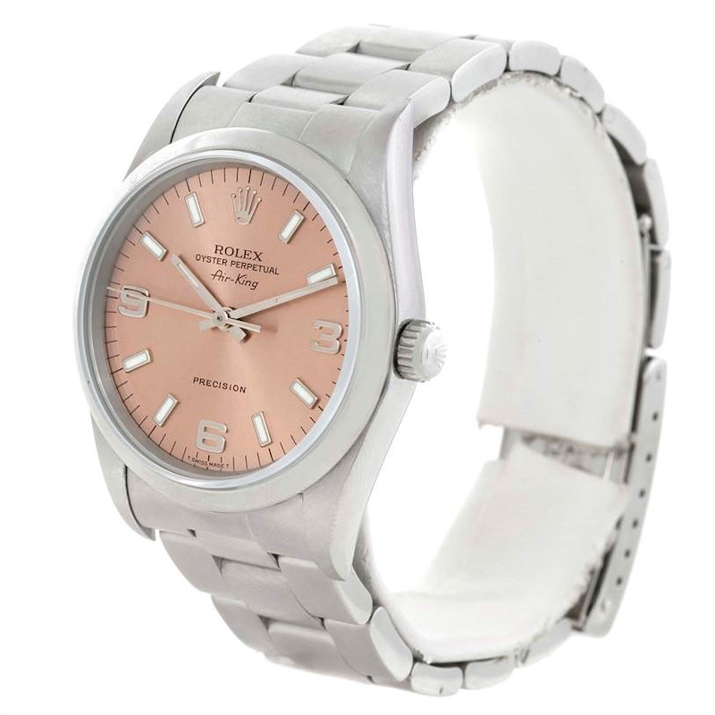 Rolex Oyster Perpetual Air King Salmon Dial Steel Watch 14000 SwissWatchExpo