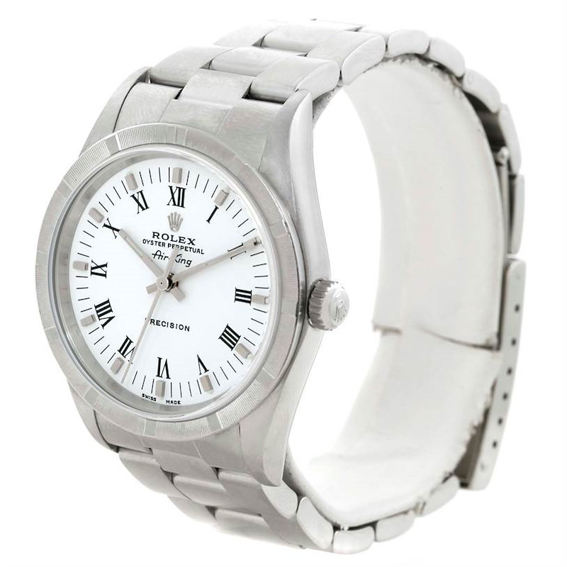 Rolex Oyster Perpetual Air King White Roman Dial Watch 14010 SwissWatchExpo