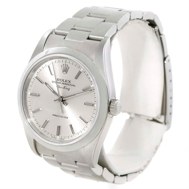 Rolex Oyster Perpetual Air King Silver Dial Steel Watch 14000 Unworn SwissWatchExpo