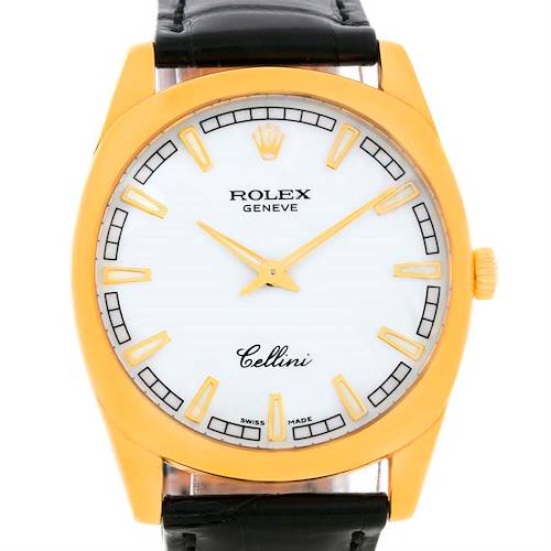Photo of Rolex Cellini Danaos 18k Yellow Gold White Dial Mens Watch 4243