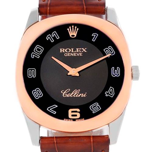 Photo of Rolex Cellini Danaos 18k White and Rose Gold Black Dial Watch 4233