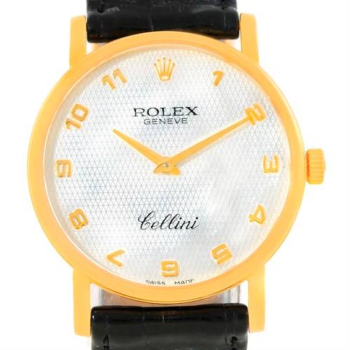 Photo of Rolex Cellini Classic Mens Yellow Gold Mother of Pearl Dial Watch 5115
