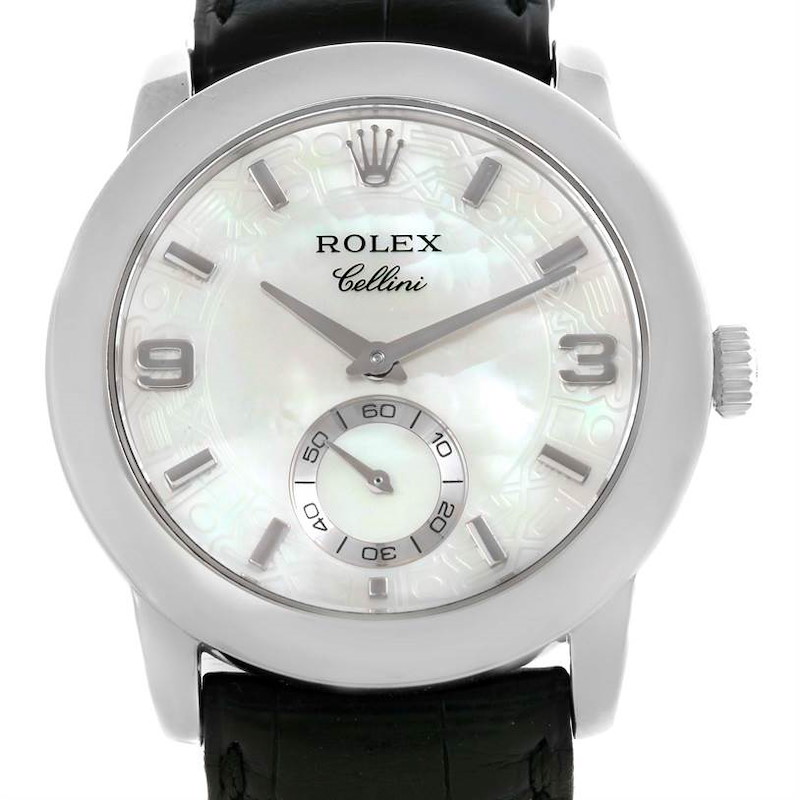 Rolex Cellini Cellinium Platinum Jubilee Mother of Pearl Watch 5240 SwissWatchExpo