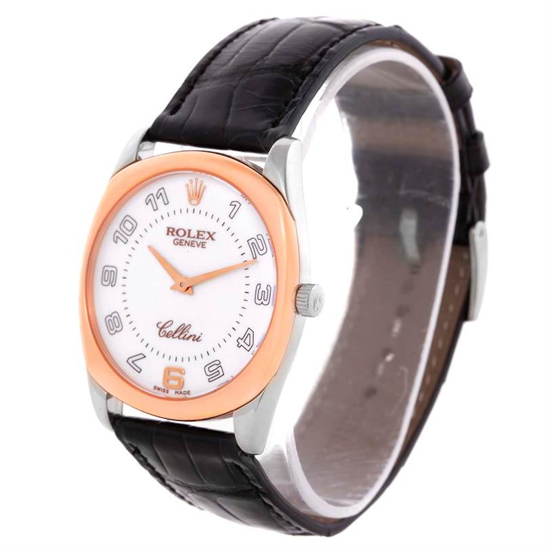 Rolex Cellini Danaos 18k White Rose Gold White Dial Watch 4233 Unworn SwissWatchExpo