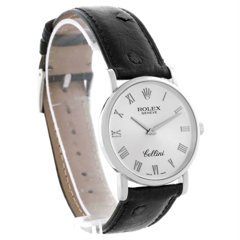 Rolex Cellini Classic 18K White Gold Silver Roman Dial Watch 5115 ...