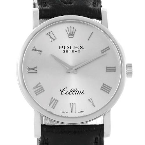 Photo of Rolex Cellini Classic 18K White Gold Silver Roman Dial Watch 5115