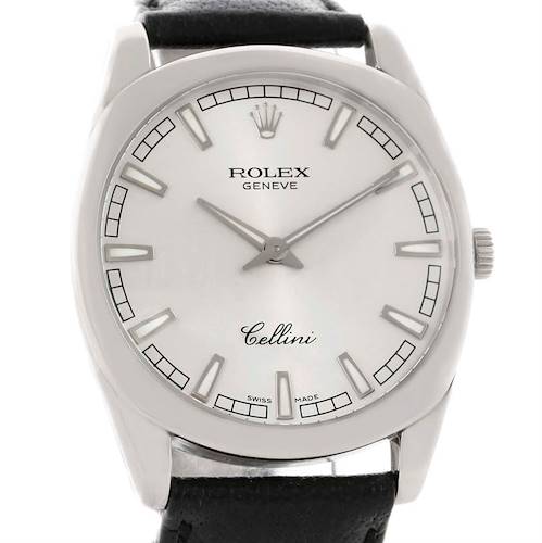 Photo of Rolex Cellini Danaos 18k White Gold Silver Dial Watch 4243 Box Papers