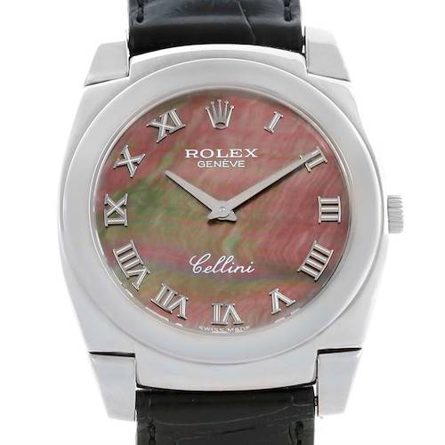 Photo of Rolex Cellini Cestello 18K White Gold MOP Dial Watch 5330 Box Papers