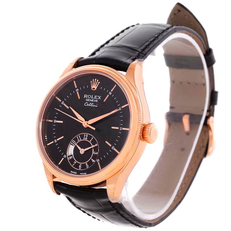 Rolex Cellini Dual Time Everose 18K Rose Gold Automatic Watch 50525 Unworn SwissWatchExpo