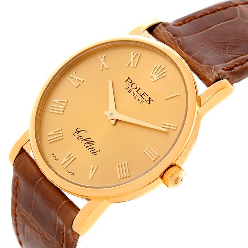 Rolex Cellini Classic Mens 18K Yellow Gold Watch 5115 SwissWatchExpo