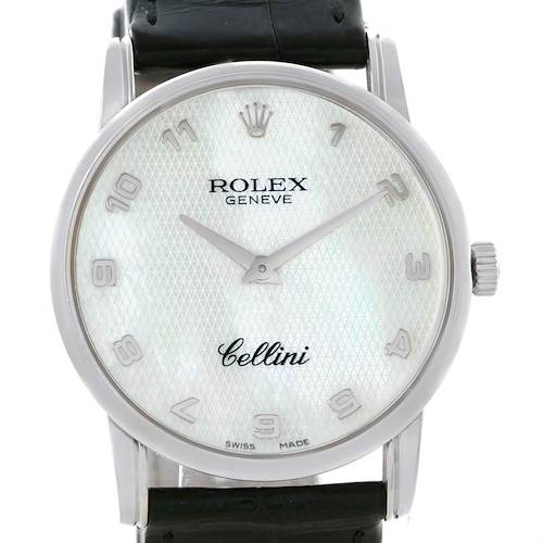 Photo of Rolex Cellini Classic Mens 18k White Gold MOP Dial Watch 5116