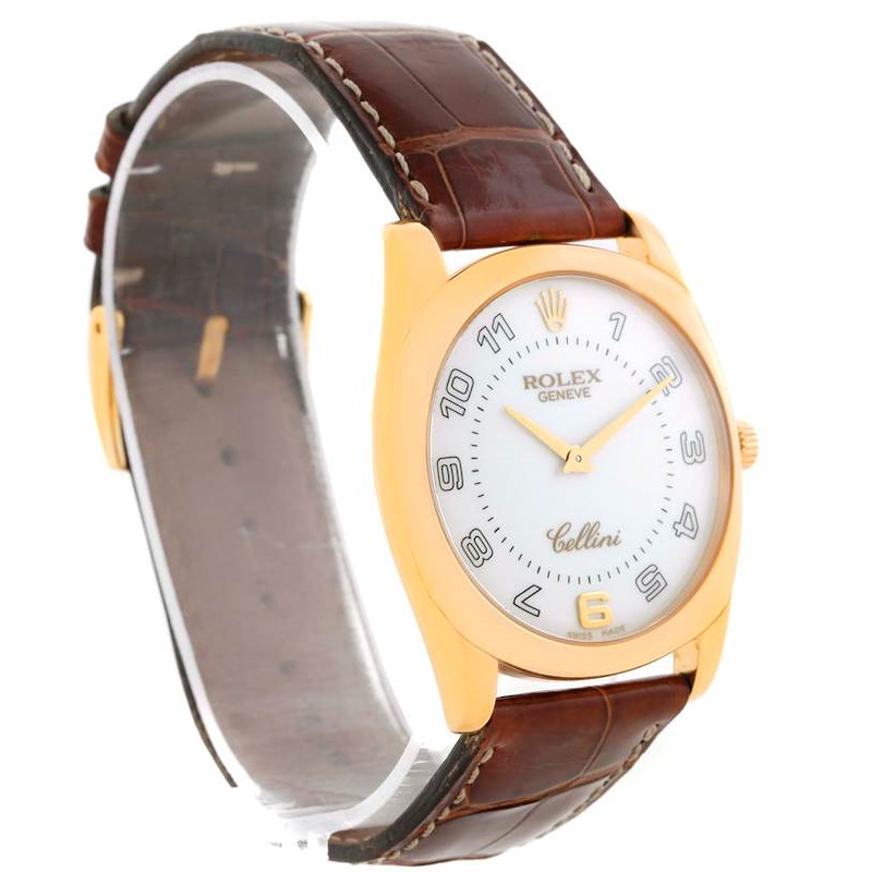 Rolex Cellini Danaos 18k Yellow Gold White Dial Watch 4233 SwissWatchExpo
