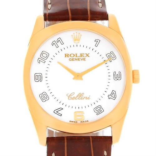 Photo of Rolex Cellini Danaos 18k Yellow Gold White Dial Watch 4233 Box