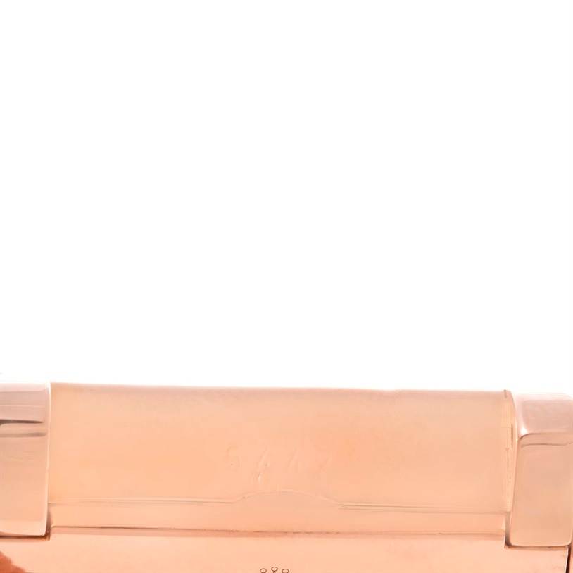 This image shows a close-up of the clasp on the Cellini model watch by Rolex.