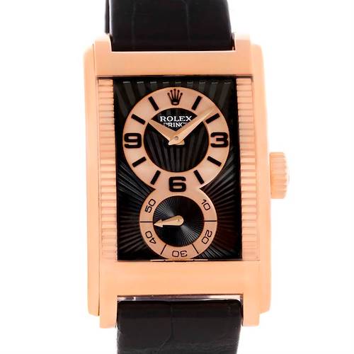 Photo of Rolex Cellini Prince Black Dial 18K Rose Gold Mens Watch 5442