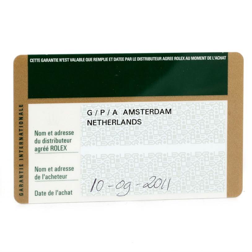 The image displays a guarantee card for the Rolex Cellini 5115 Men's Yellow Gold Champagne Dial 5115 Men's Yellow Gold Champagne Dial model watch.