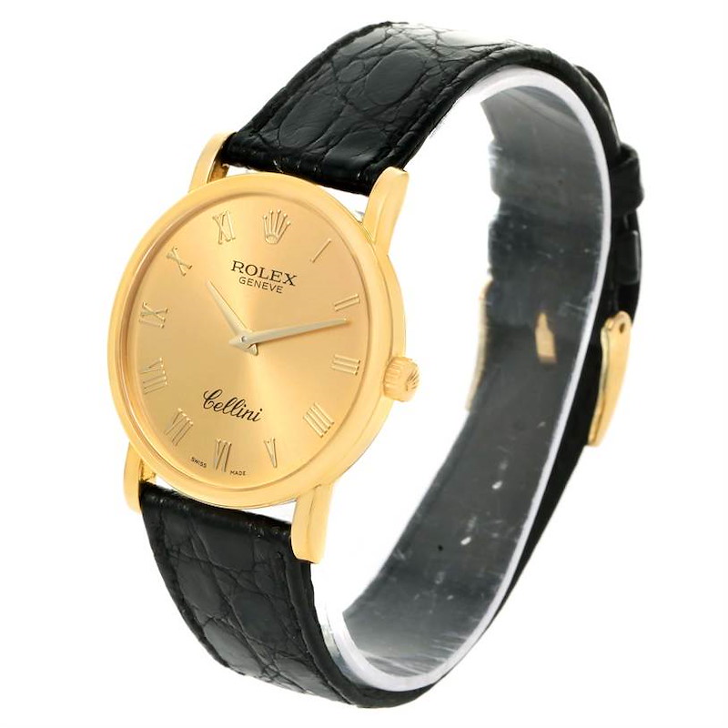 Rolex Cellini Classic 18K Yellow Gold Roman Dial Watch 5115 SwissWatchExpo