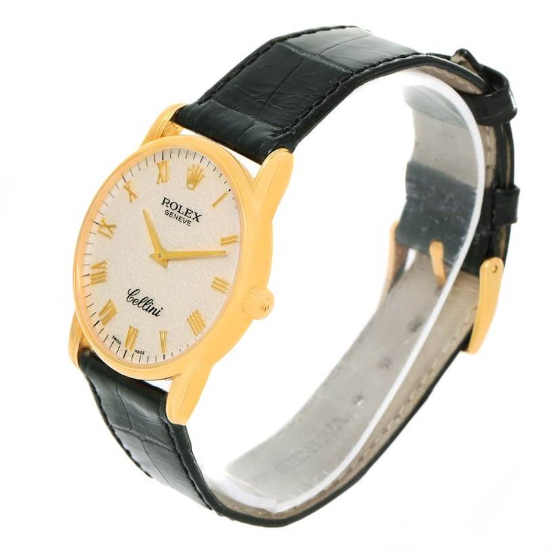 Rolex Cellini Classic 18k Yellow Gold Ivory Jubilee Dial Watch 5116 SwissWatchExpo