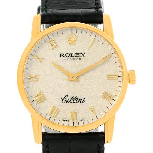 Photo of Rolex Cellini Classic 18k Yellow Gold Ivory Jubilee Dial Watch 5116