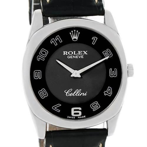 Photo of Rolex Cellini Danaos 18k White Gold Black Dial Unisex Watch 4233