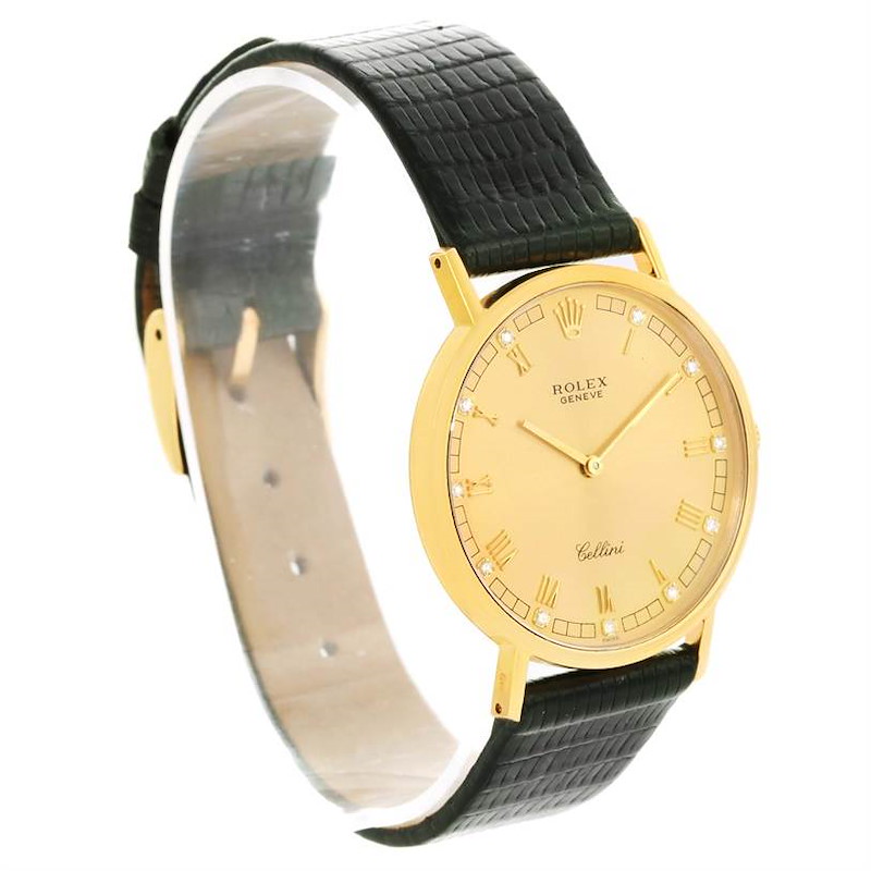 Rolex Cellini Classic Yellow Gold Champagne Diamond Watch 5112 SwissWatchExpo