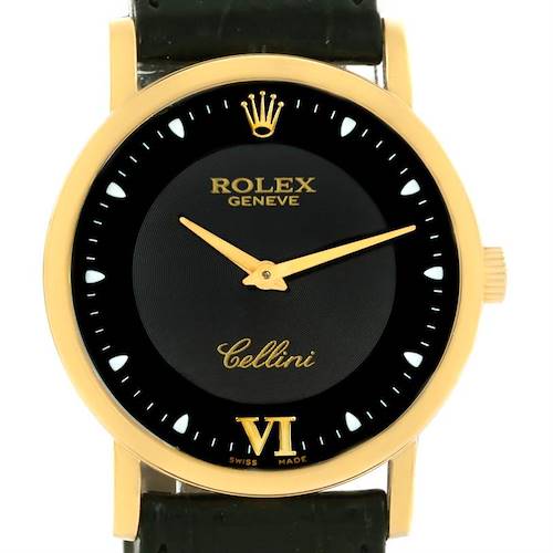 Photo of Rolex Cellini Classic 18K Yellow Gold Black Dial Mechanical Watch 5115