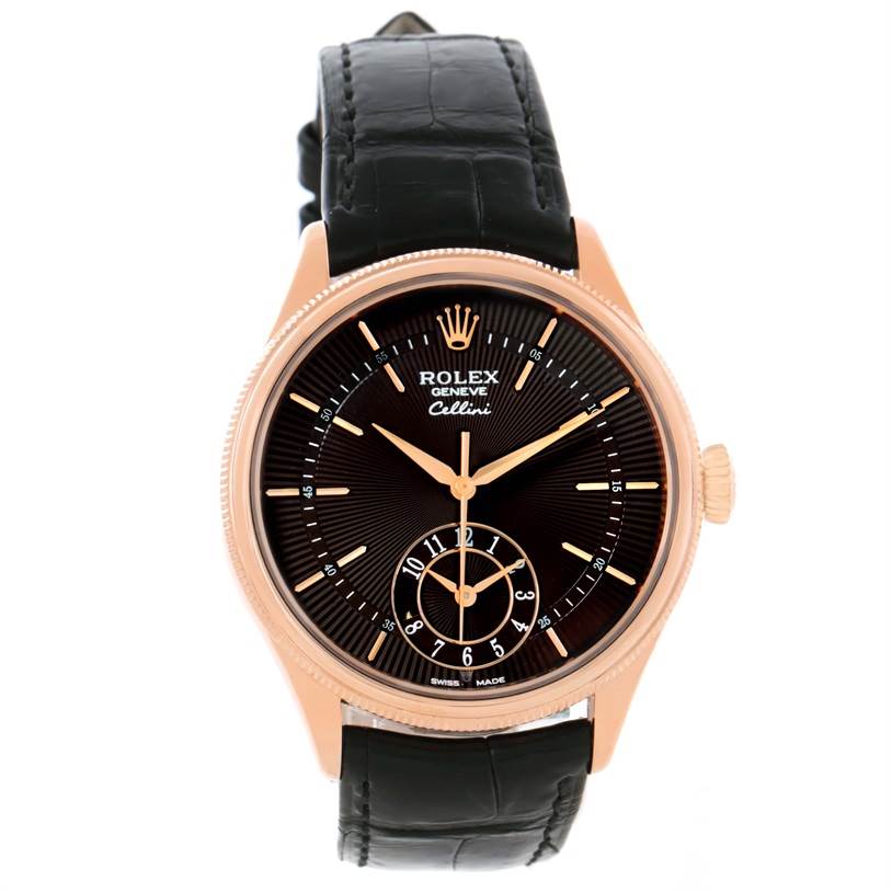 Rolex Cellini Dual Time Everose 18K Rose Gold Automatic Watch 50525 ...