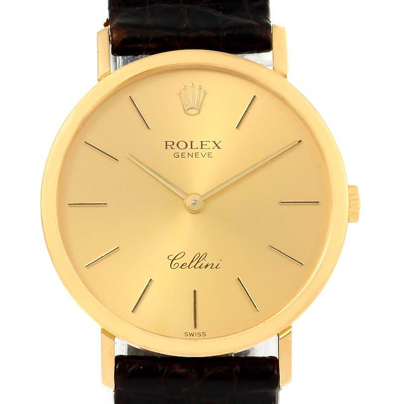 Rolex Cellini Classic Mens 18k Yellow Gold Watch 4112 SwissWatchExpo