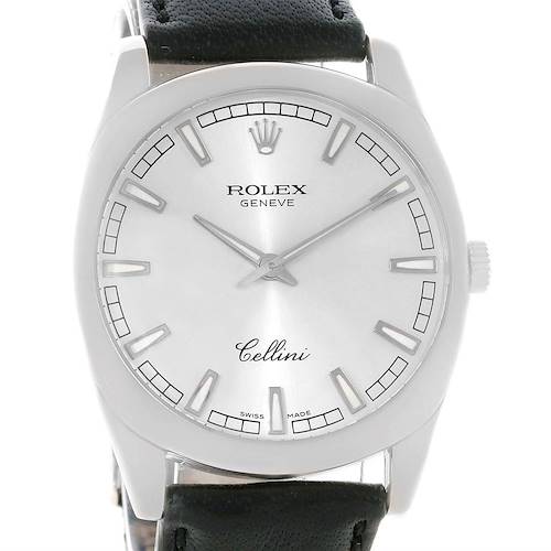 Photo of Rolex Cellini Danaos 18k White Gold Silver Dial Watch 4243 Box