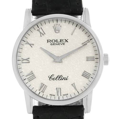 Photo of Rolex Cellini Classic 18k White Gold Silver Jubilee Dial Watch 5116