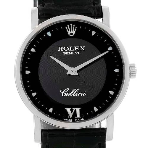 Photo of Rolex Cellini Classic 18K White Gold Black Dial Watch 5115