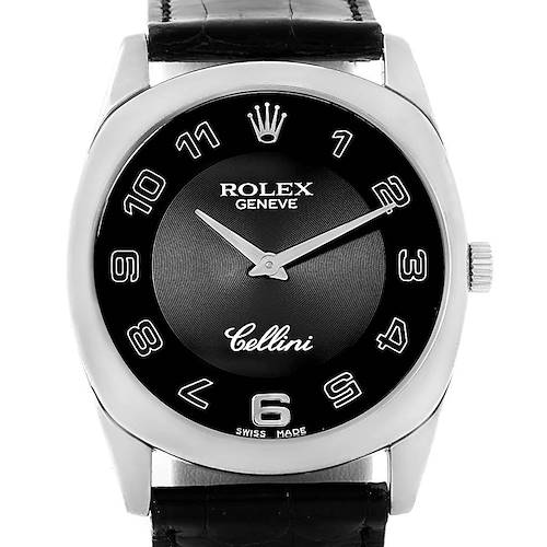 Photo of Rolex Cellini Danaos White Gold Black Dial Mens Watch 4233 Box papers