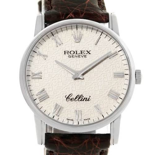 Photo of Rolex Cellini Classic White Gold Silver Jubilee Dial Watch 5116 Box Papers