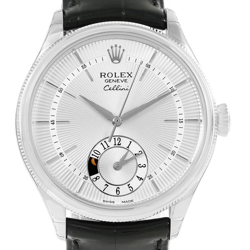 Rolex Cellini Dual Time White Gold Automatic Watch 50529 Unworn SwissWatchExpo