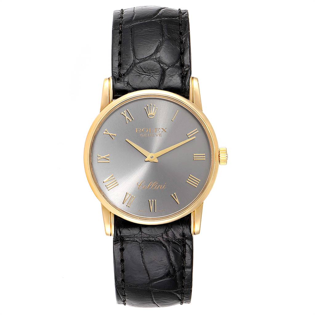 Rolex Cellini Classic Yellow Gold Slate Dial Mens Watch 5116 Box Papers ...