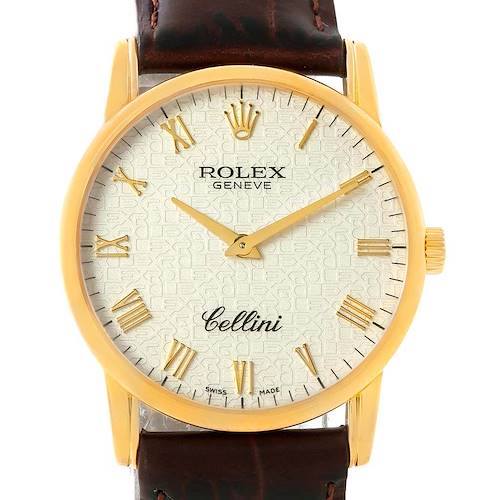 Photo of Rolex Cellini Classic 18k Yellow Gold Ivory Jubilee Dial Watch 5116
