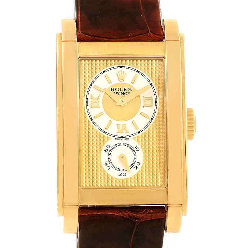 Rolex Cellini Prince Yellow Gold Champagne Dial Watch 5440 Box Papers SwissWatchExpo