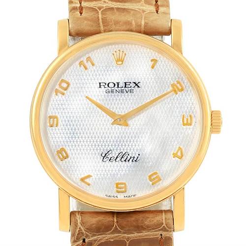 Photo of Rolex Cellini Classic Yellow Gold MOP Arabic Numerals Dial Watch 5115