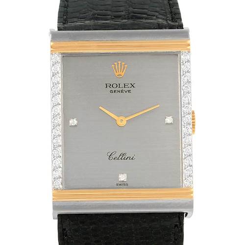 Photo of Rolex Cellini Vintage 18k White and Yellow Gold Diamond Mens Watch 4127