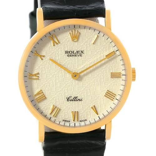 Photo of Rolex Cellini Classic Yellow Gold Anniversary Dial Watch 5112 Box Papers