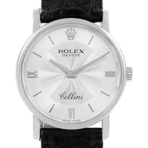 Photo of Rolex Cellini Classic White Gold Decorated Silver Dial Mens Watch 5115