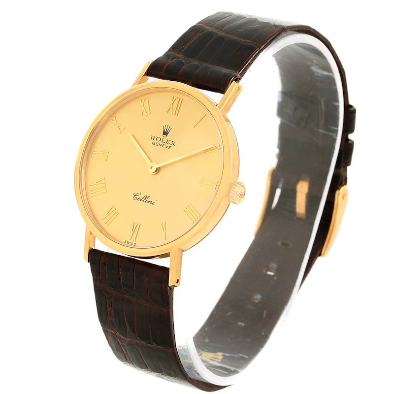 Rolex Cellini Classic 18K Yellow Gold Dial Mens Watch 5112 Box Papers ...