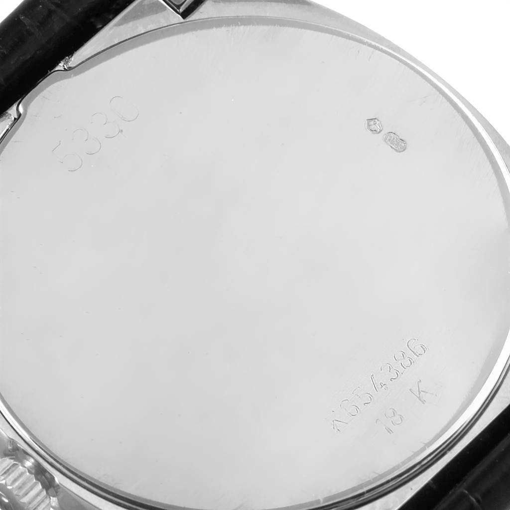 The image shows the back casing of a Rolex Cellini 5330 Men
s White Gold White Dial 5330 Men
s White Gold White Dial watch.
