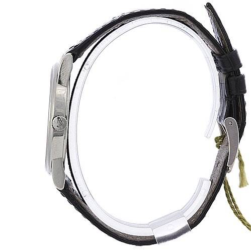 The image shows the side profile and strap of a Rolex Cellini 5116/9 White Gold Beige Dial 5116/9 White Gold Beige Dial watch.