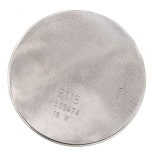 The image shows the inside case back of a Rolex Cellini 5116/9 White Gold Black Dial 5116/9 White Gold Black Dial watch, viewed from the back.