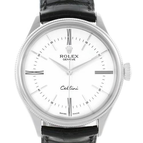 Photo of Rolex Cellini Time 18K White Gold Mens Watch 50509 Box Papers